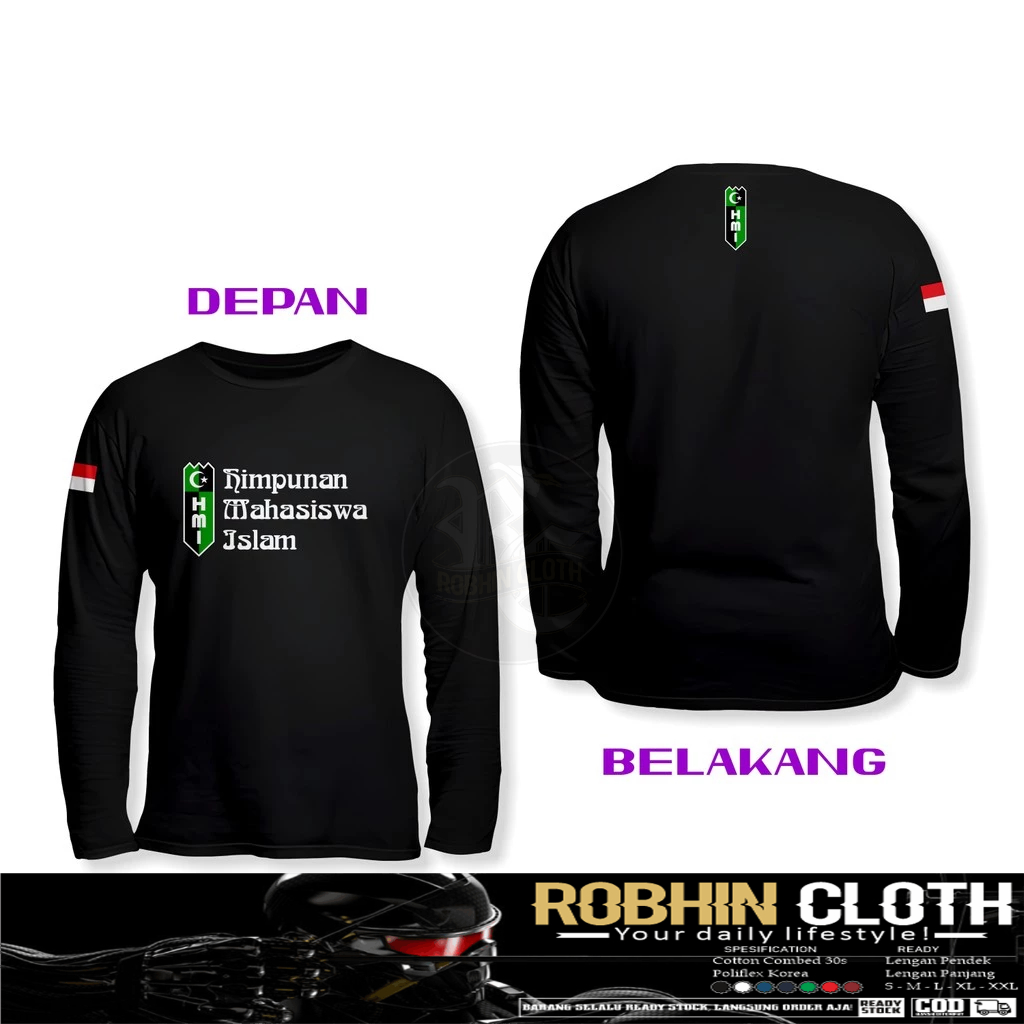 Kaos Baju HMI DB Lengan Panjang Kaos Distro
