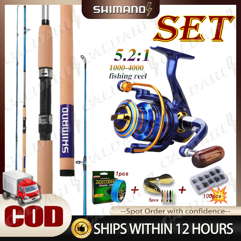 SHIMANO Carbon Spinning Rod 1.8-3.0m Ultralight Fishing Rod Combo SET Joran Pancing BaitCasting Manc