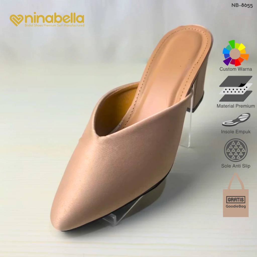 NiNABELLA Selop Pengantin Wanita Sepatu Nikah, Kondangan, Pesta dan Wisuda (NB-8655)