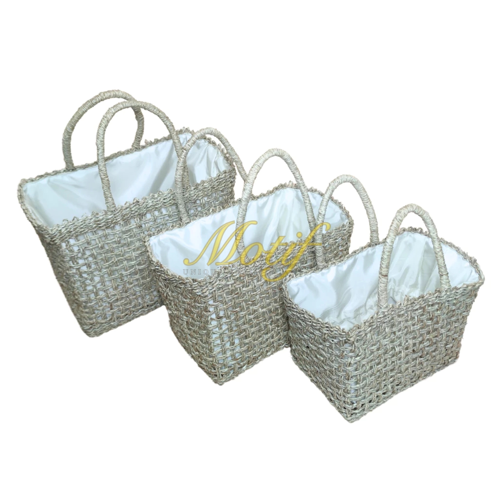 Motif Anyaman Pandan Tas Anyaman Pandan Lilit Persegi Wanita Belanja
