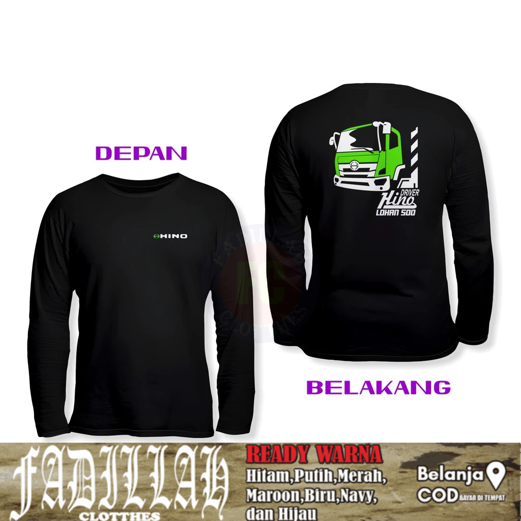 Baju Kaos Mobil Hino Lohan 500 Driver Vector Lengan Panjang Kaos Distro