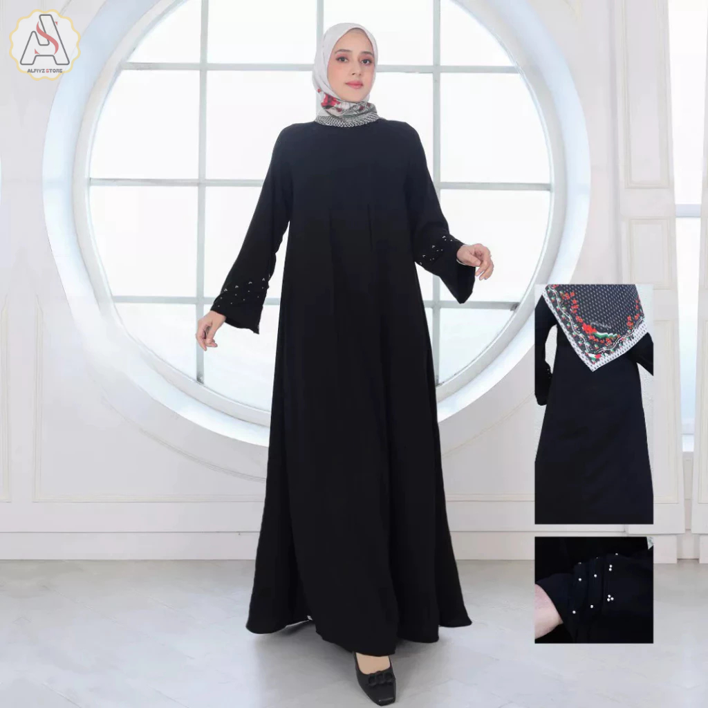 ETHICA | Gamis Wanita Dewasa Warna Hitam Ishami 15 by Ethica | Black Dress Muslimah