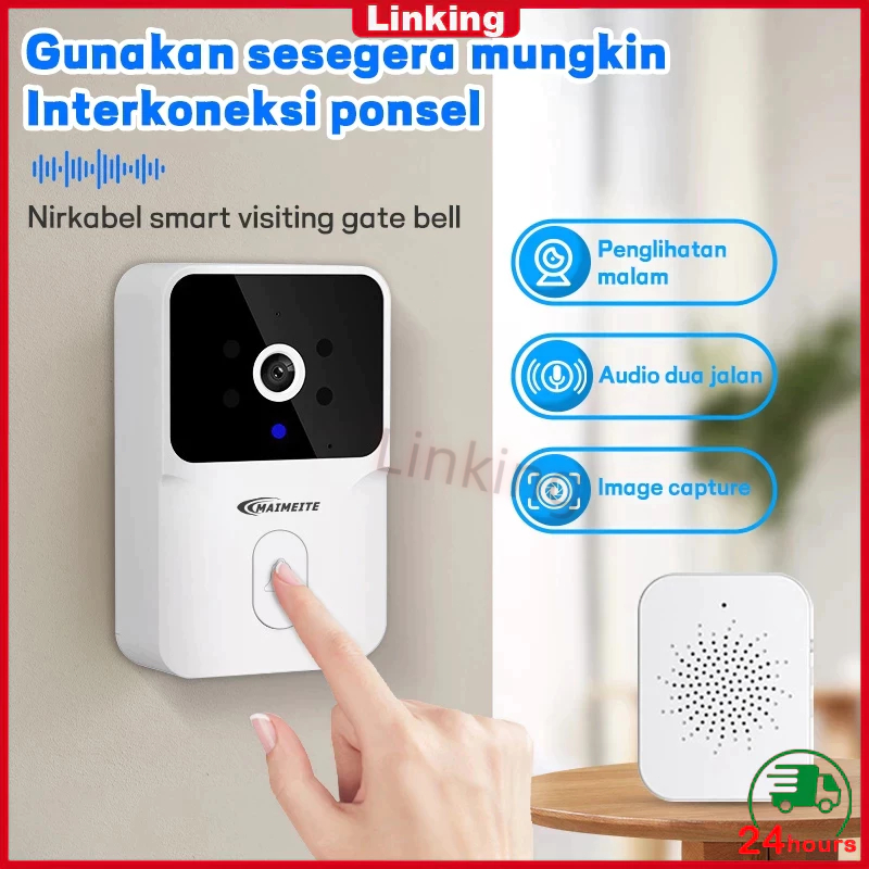 【COD】Bel Rumah Tanpa Kabel Bel Pintu Rumah Wireless Kamera WIFI Video Doorbell Smart Door Bell Kamer
