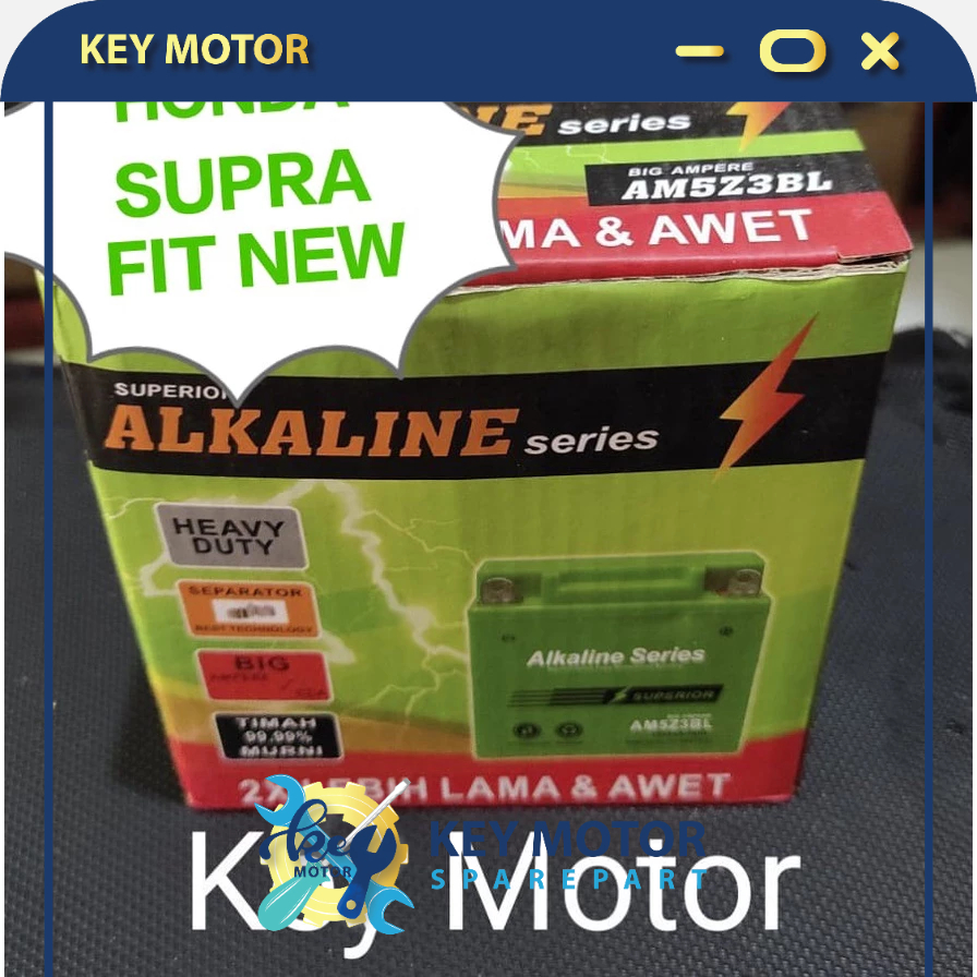 Aki / Accu Kering Alkaline Alkalin Series Motor Honda Supra Fit New 5A 5 Ampere AM5 AM5Z 3BL AM5Z3BL