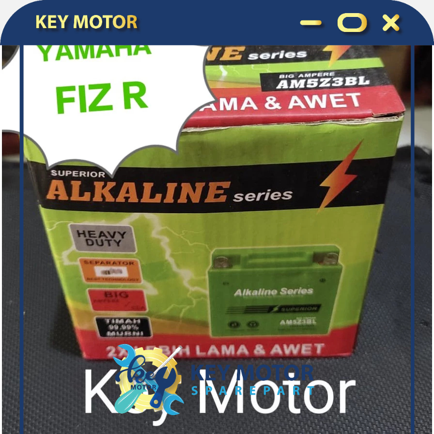 Aki / Accu Kering Alkaline Alkalin Series Motor Yamaha Fiz R 5A 5 Ampere AM5 AM5Z 3BL AM5Z3BL 100% O