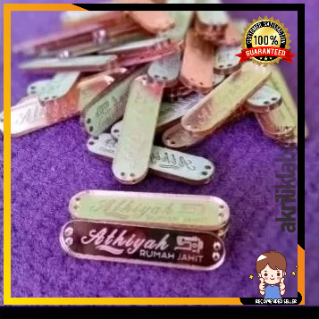 

(100 pcs)grosir LABEL HIJAB AKRILIK | LABEL BAJU | MERK | LOGO | BRAND | LOGO JILBAB | KERUDUNG