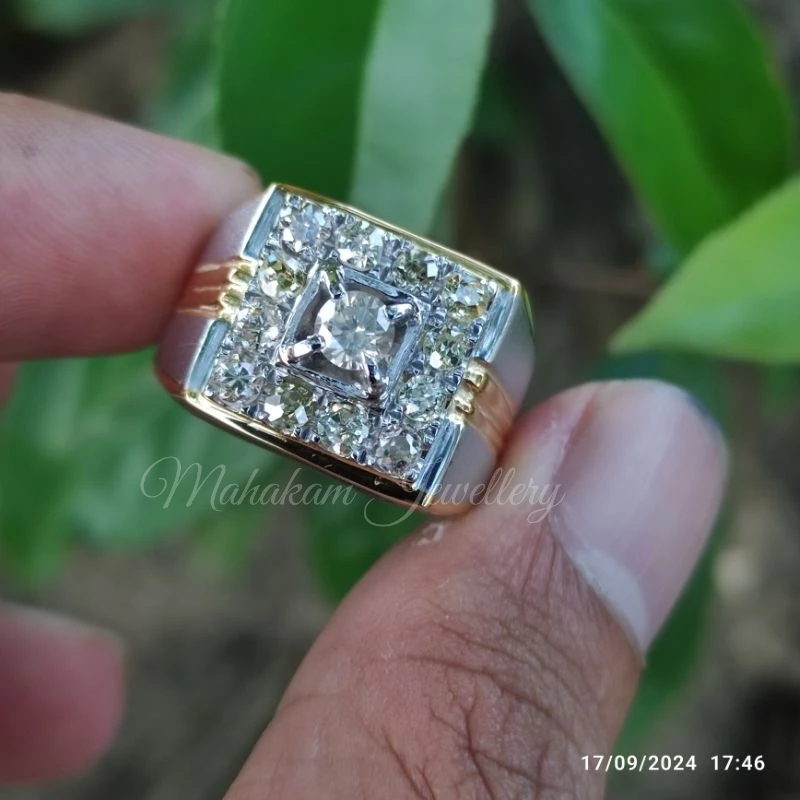 cincin pria berlian asli elegan classic