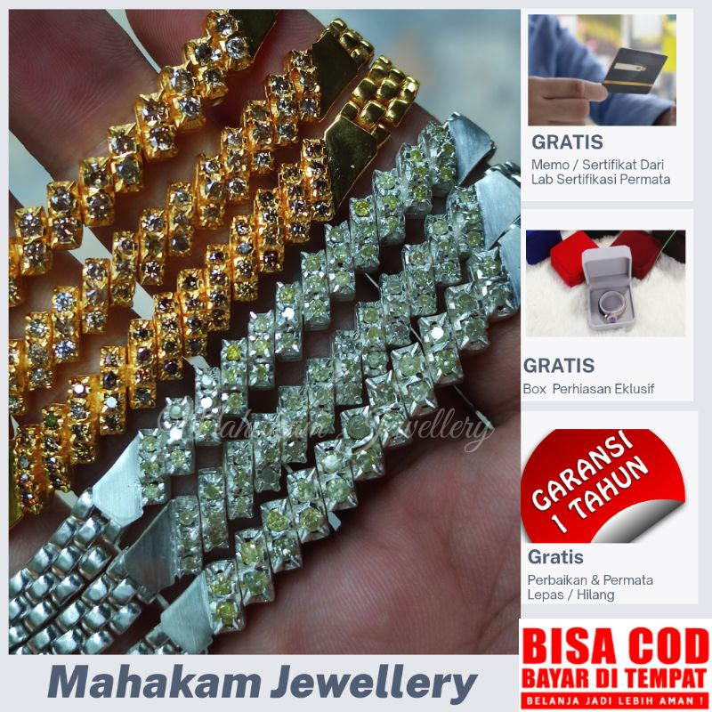 PROMO TERMURAH PUSATNYA Perhiasan Gelang Perak Silver Berlian Asli Terjangkau Harga Reseller  Langsu