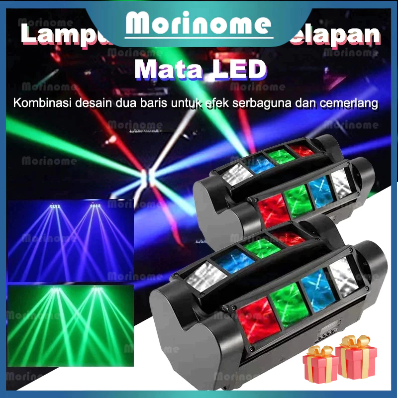 Lampu spider led Moving head mini spider 8x5watt LED mini spider light power 40watt RGBW Beam Stage