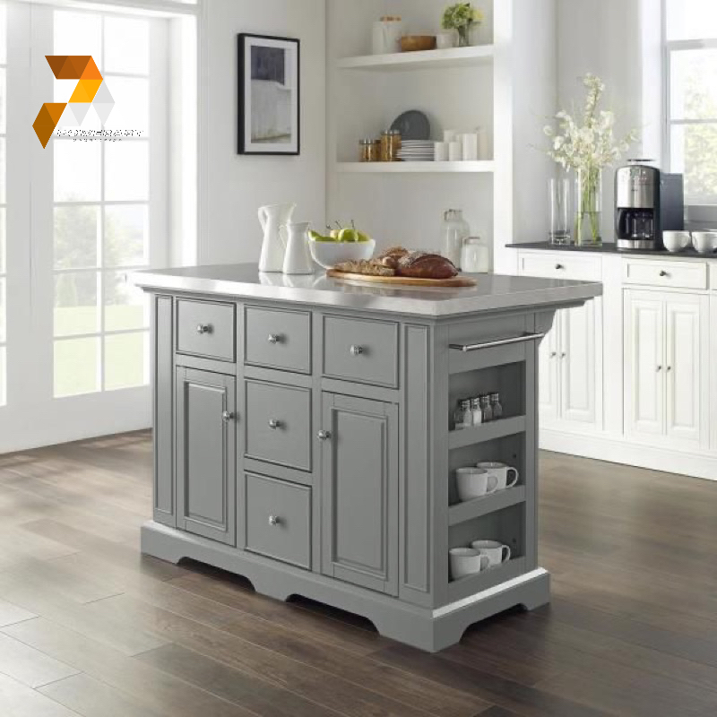 ISLAND TABLE TOP MARMER KREM MEJA DAPUR MODERN MINIMALIS