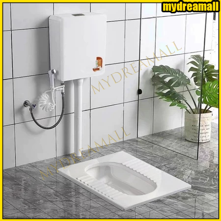 【Termurah-COD】 1 Set Toilet Jongkok + Toilet Jongkok Tangki Hemat Energi Bahan Keramik  + Jet Shower