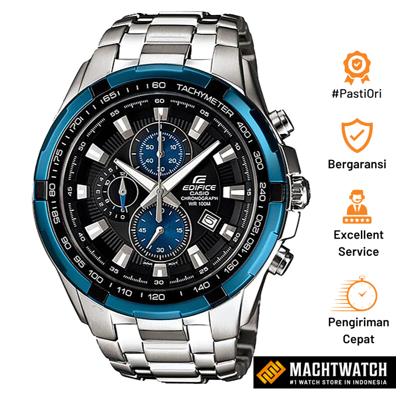 Jam Tangan Pria Casio Edifice Chronograph EF-539D-1A2VUDF Water Resistant 100M Black Dial Stainless 