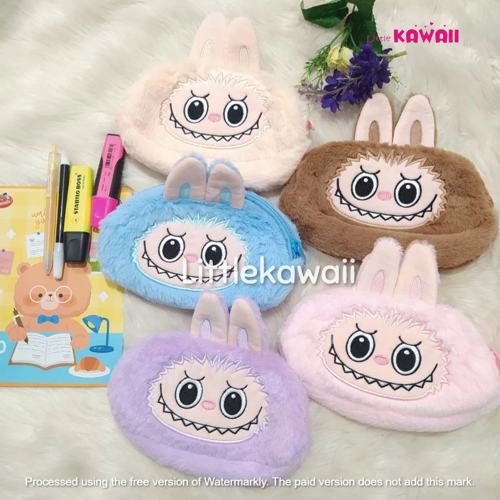 

LK/ Tempat Kotak Pensil Boneka Anak Sekolah Pencil Case Labubu The Monster Exciting Macaron Soft Cute Unofficial