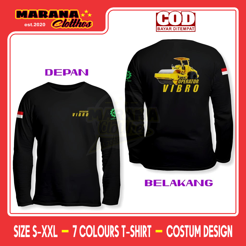 Kaos Vibro Roller Operator Vibro DB Lengan Panjang Kaos Distro