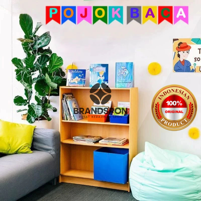 Hiasan Dinding Tulisan POJOK BACA (20 x 180 cm) Spon warna warni untuk sekolahan kelas rumah kantor 