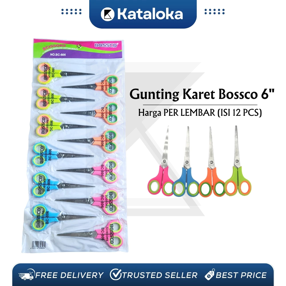 

1 Lembar(12 Pcs) Gunting Scissors BOSSCO BC-806