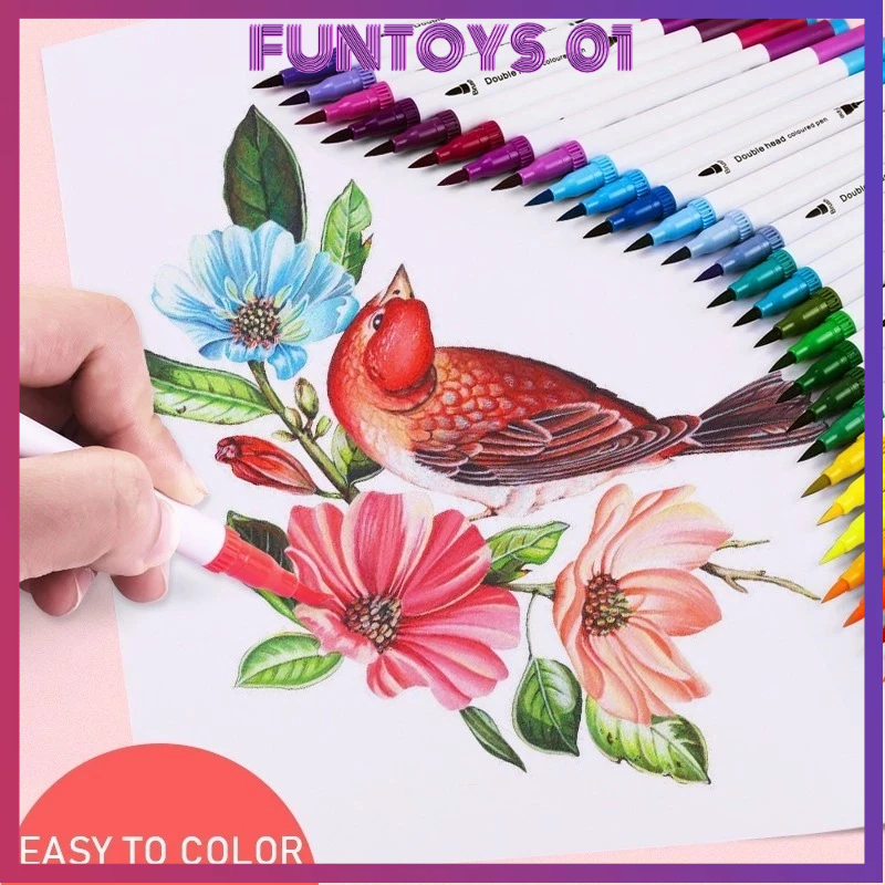 

Ay00! <COD> 80/60/48/36 Colors Pen Akrilik Marker Warna Cepat Kering Tahan Air / Spidol Acrylic