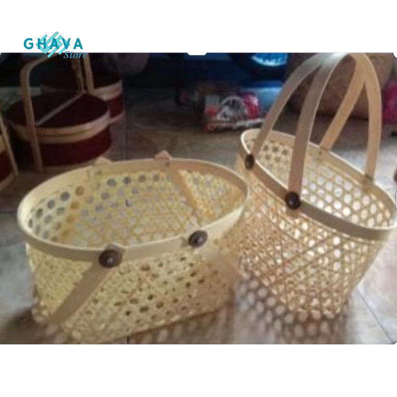 Tas Keranjang Anyaman Bambu - Tas Souvenir Pernikahan - Tas Hampers - Tas Keranjang Parcel