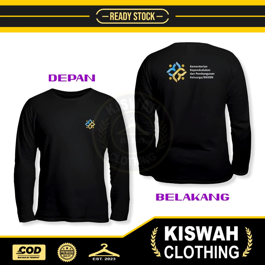 Kaos Tshirt Logo BKKBN Terbaru DB Lengan Panjang Baju Pemerintahan