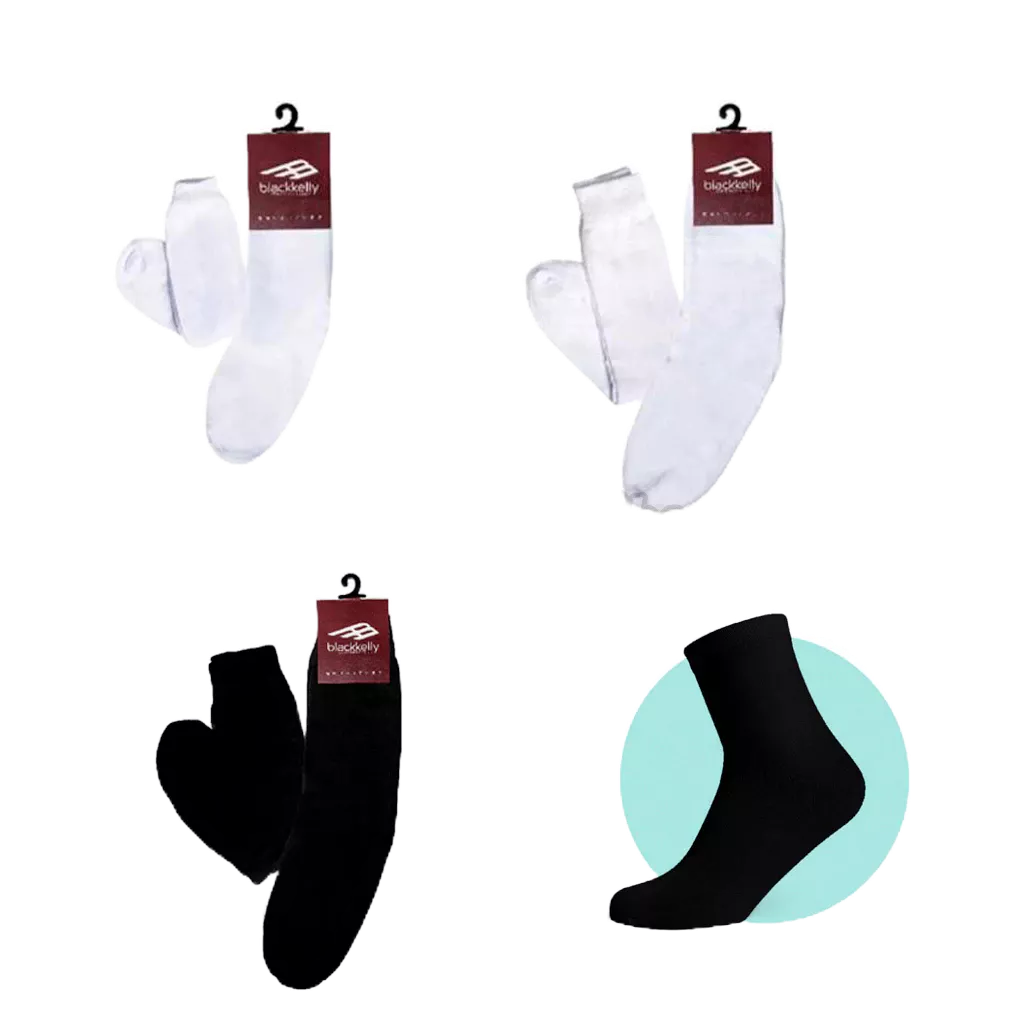 Blackkelly Kaos Kaki Sekolah SD SMP SMA Hitam Putih Kaus Kaki Anak Perempuan Laki-Laki Kids Premium