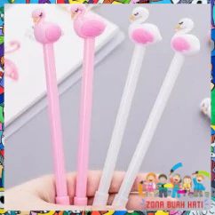 

ZBH Pena Karakter Flaminggo Pulpen Gel Karakter Burung Bangau Lucu Alat Tulis Sekolah Kantor ATK Pena 3D Pulpen Murah