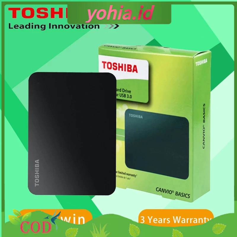 【READY】Toshiba Canvio Basic 1TB/2TB HD Hardisk Eksternal / HDD External USB 3.0 Portable Hardisk Ext