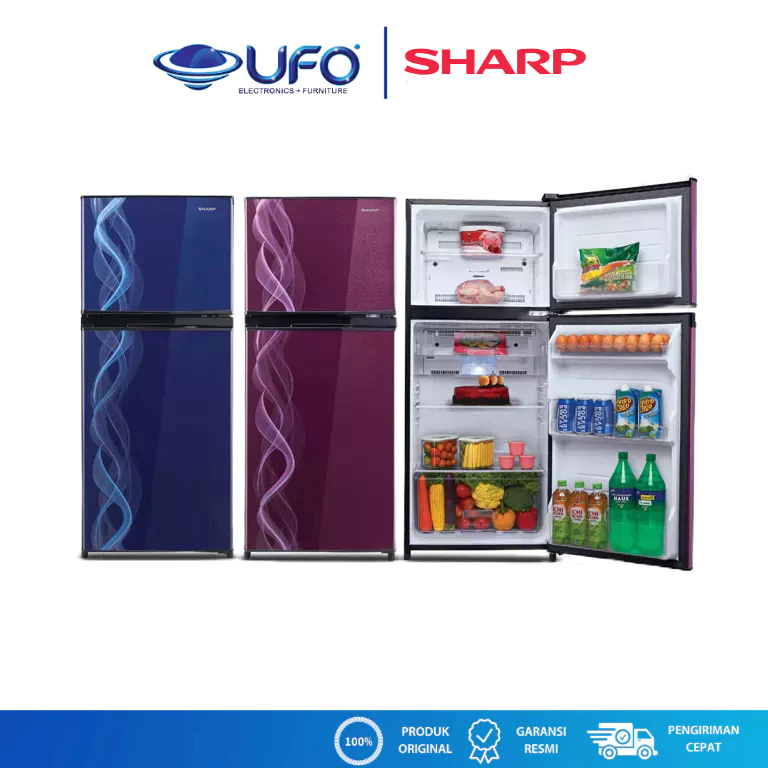 Sharp Kulkas 2 Pintu 152 Liter SJ197NDVB/P2 | Lemari Es