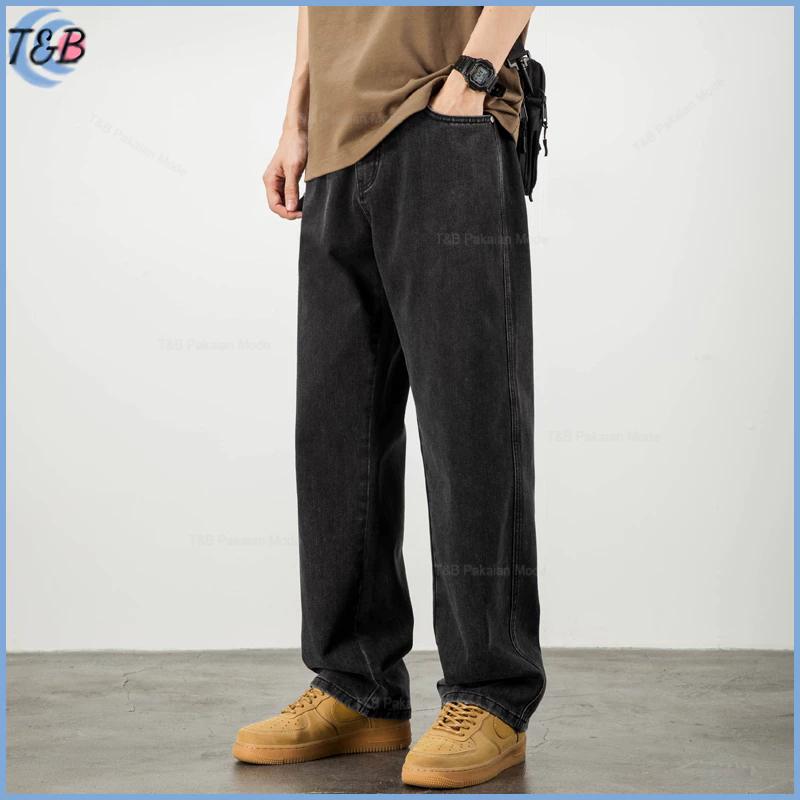 Celana jeans pria Celana panjang pria jeans Baggy jeans style korea pria Celana kulot pria jumbo cel