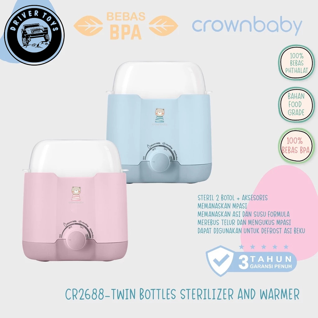 Steril Crown CR2688 - Sterilizer & Warmer 2 Botol Pink