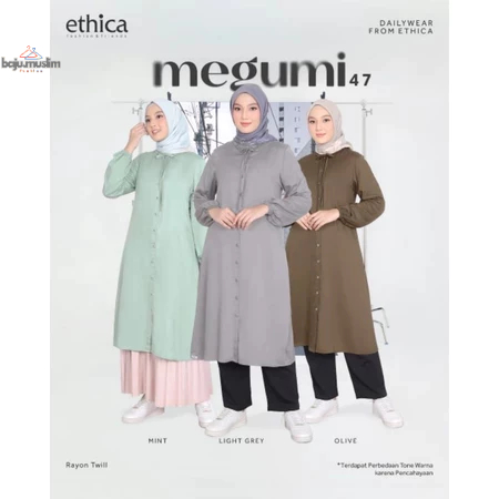 ETHICA | Baju Tunik Wanita Dewasa Megumi 47 by Ethica | Atasan Panjang Muslimah Branded
