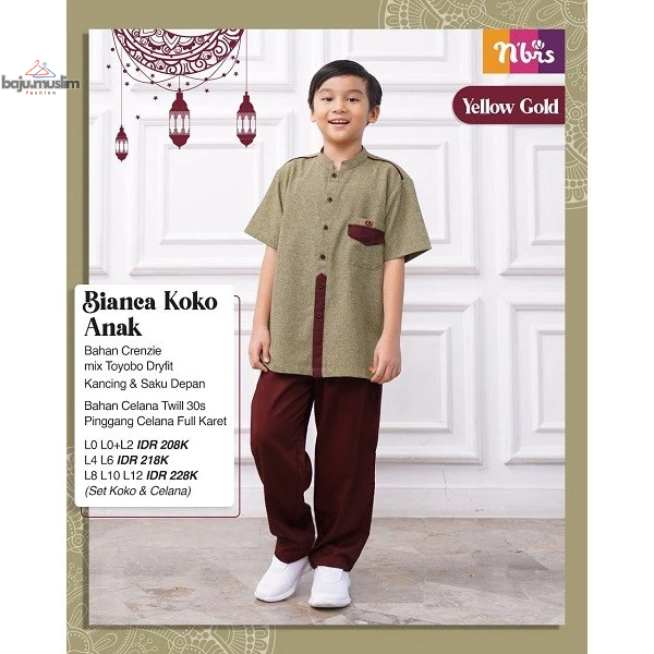 NIBRAS | Promo Cuci Gudang Baju Koko Anak Laki  Bianca by Nibras | Size Baby L0