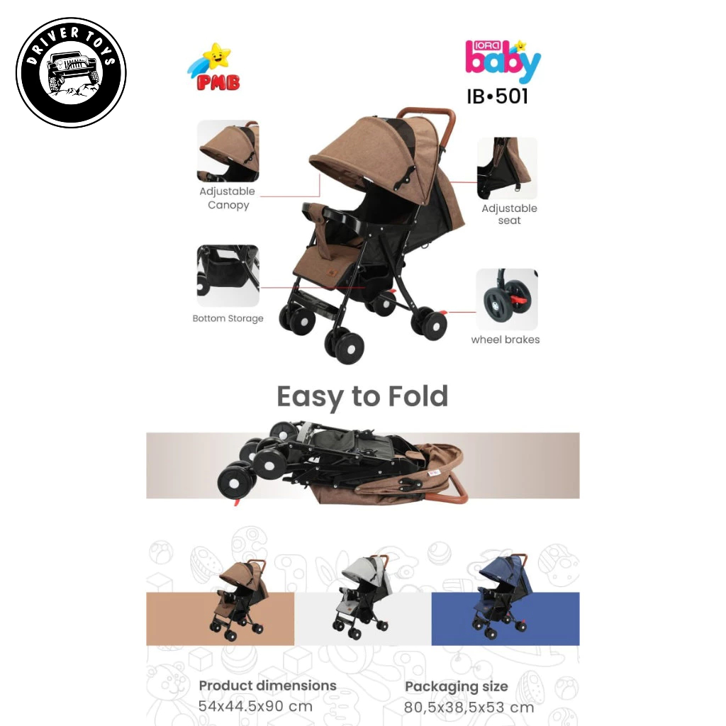 STROLLER ANAK MURAH PMB IORA BABY IB 501 / IB 502 / IB 503 / IB 505 / IB 506