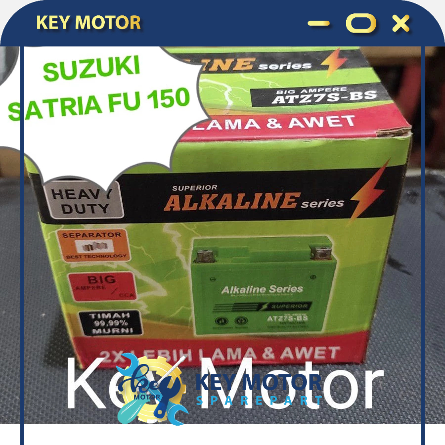 Aki / Accu Kering Alkaline Alkalin Series Motor Suzuki Satria FU 150 7A 7 Ampere ATZ7S ATZ7 ATZ 7S 1