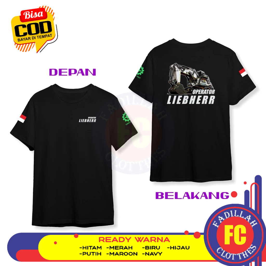 Baju Kaos Alat Berat Excavator Operator Liebherr DB Kaos Distro