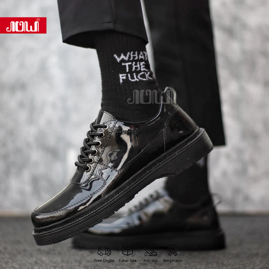 Exclusive Jaw - Sepatu Formal Pantofel Mengkilap Hitam Pdh Kerja Kantor Pria