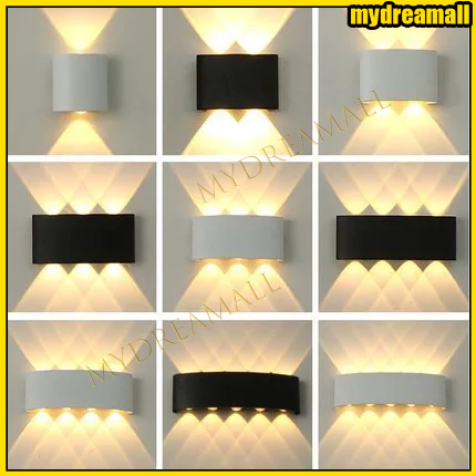 【Termurah】COD Lampu Dinding Taman Outdoor COB LED Wall Light 2/4/6/8/10 Mata 220V Indoor LED Wall La