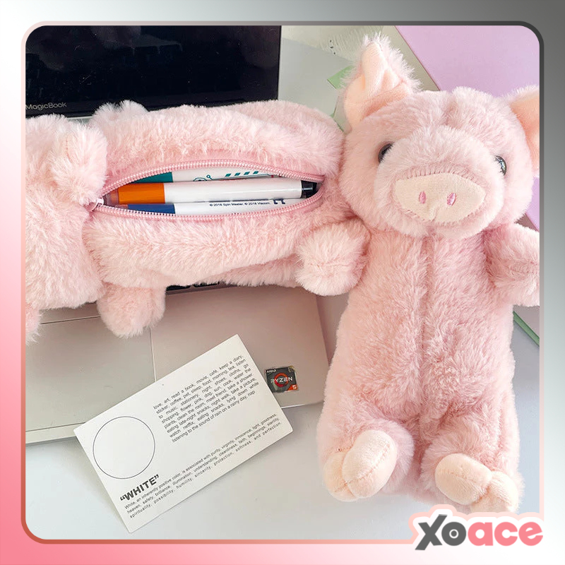 

Tempat Pensil Boneka Babi Bulu Halus Fluffy Pig Pencil Case MCOB4113