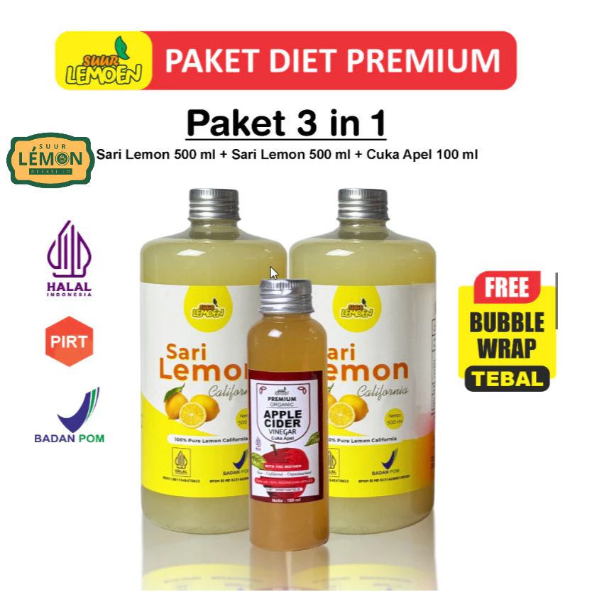 

Paket Hemat Bundle Best Seller Sehat - Sari Lemon 1Liter dan cuka apel 100ml - By Suur Lemoen - BH