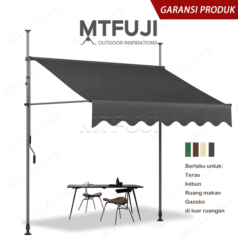 Mt.Fuji Outdoor non per untuk di tenda yang dapat ditarik kanopi hujan lipat naungan matahari payung