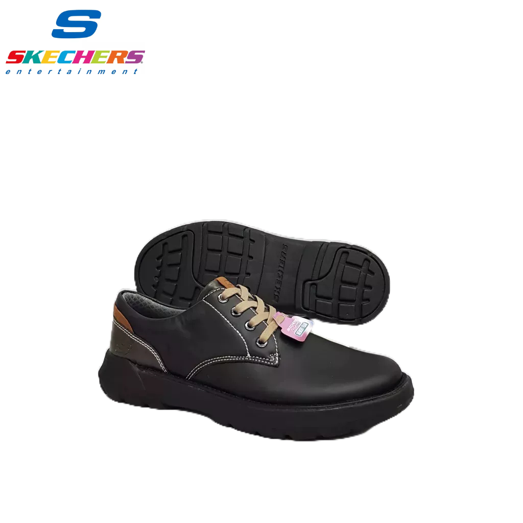 Terlaris Sepatu Skechers Classsic Fit Devano Leather Man / Skecher / Slip on tali kulit pria / Sepat