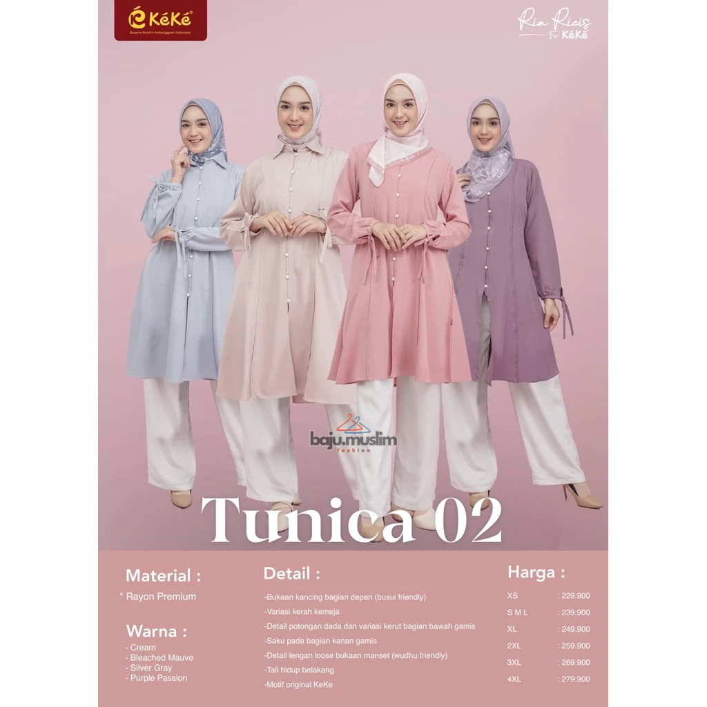 KEKE | Baju Tunik Wanita Dewasa TNK DL Ricis Tunica 02 by Keke | Atasan Muslimah Branded