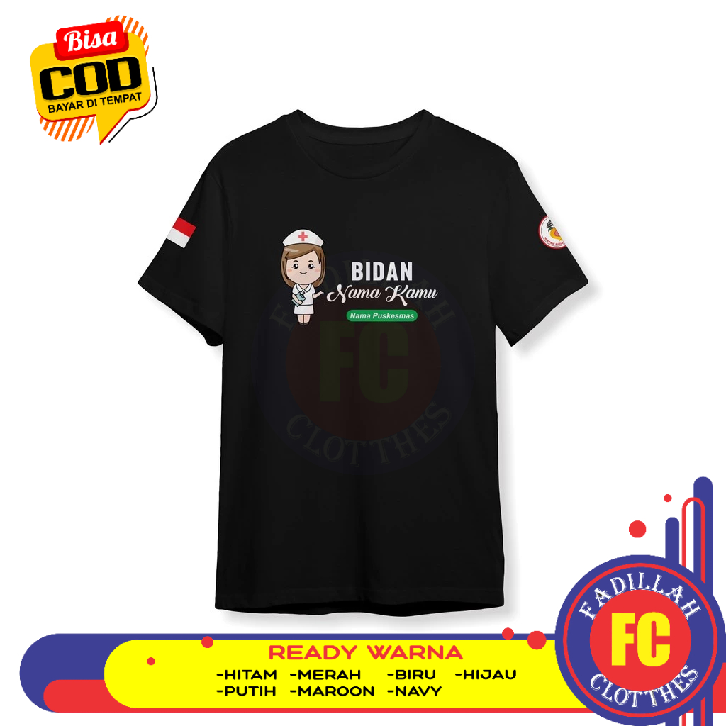 Baju Kaos Bidan IBI Gratis Nama Kamu dan Nama Puskesmas Kamu Baju Distro