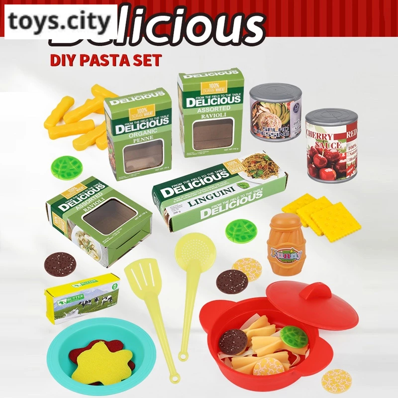 Mainan Edukasi Anak DIY Mainan Masak Masakan Dapur Set Spageti Kentang Goreng Set 36pcs