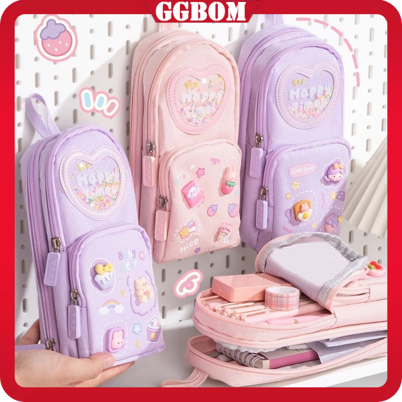 

【Ready Stock】Kotak Pensil Kanvas 6 Ruang / Tempat Pensil Kotak 3D Anak Perempuan Lucu Besar / Kotak Pensil Anak Sekolah / Tempat Pensil Kapasitas Besar Stroberi/ceri/es Krim
