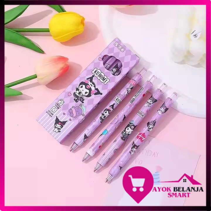 

ABS Pena 4in1 Karakter Kartun Series Pulpen Mekanik 0.5mm isi 4pcs Pulpen Gel Warna Hitam Bolpoint
