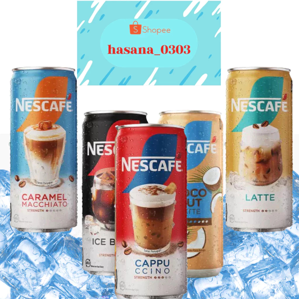 

Nescafe Minuman Kaleng 220ml [ ICE BLACK - COCONUT - LATTE - CARAMEL MACHIATO- OAT LATTE- CAPPUCCINO ]