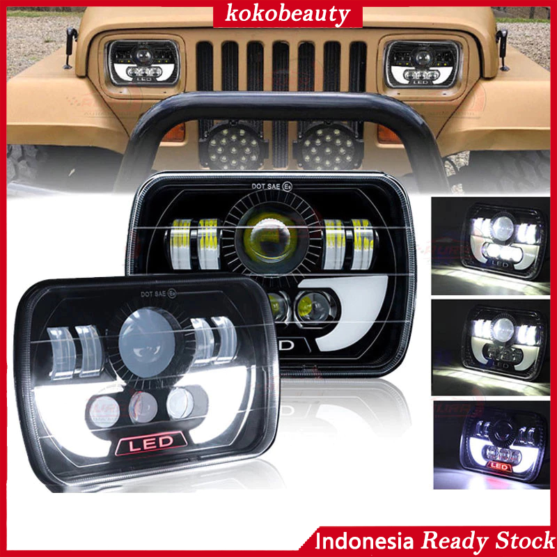 Lampu Led Depan Variasi Kotak 5x7 Inch Spyder 90 Watt JEEP KATANA FEROZA TAFT L300 IMPORT