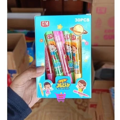 

JELLY STICK BENTUK BOLPEN ISI 30 PCS / PERMEN LUNAK VIRAL