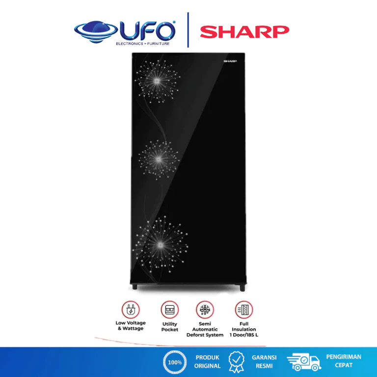 Sharp Kulkas 1 Pintu 185 Liter SJX197 WDW | Lemari Es | SJX197WDW