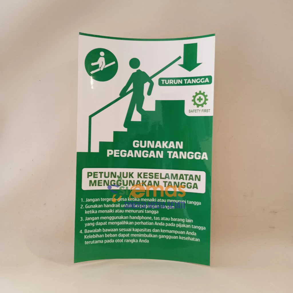 

Stiker Petunjuk Kesalamatan Menggunakan Tangga | Stiker Aturan Naik Turun Tangga